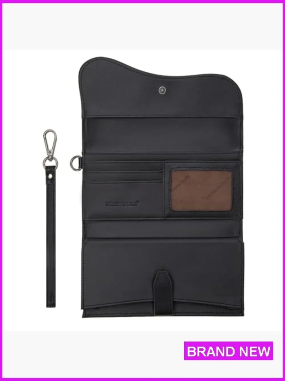 Western Style Trifold Wallet Wristlet with RFID Protection and Phone Compartment